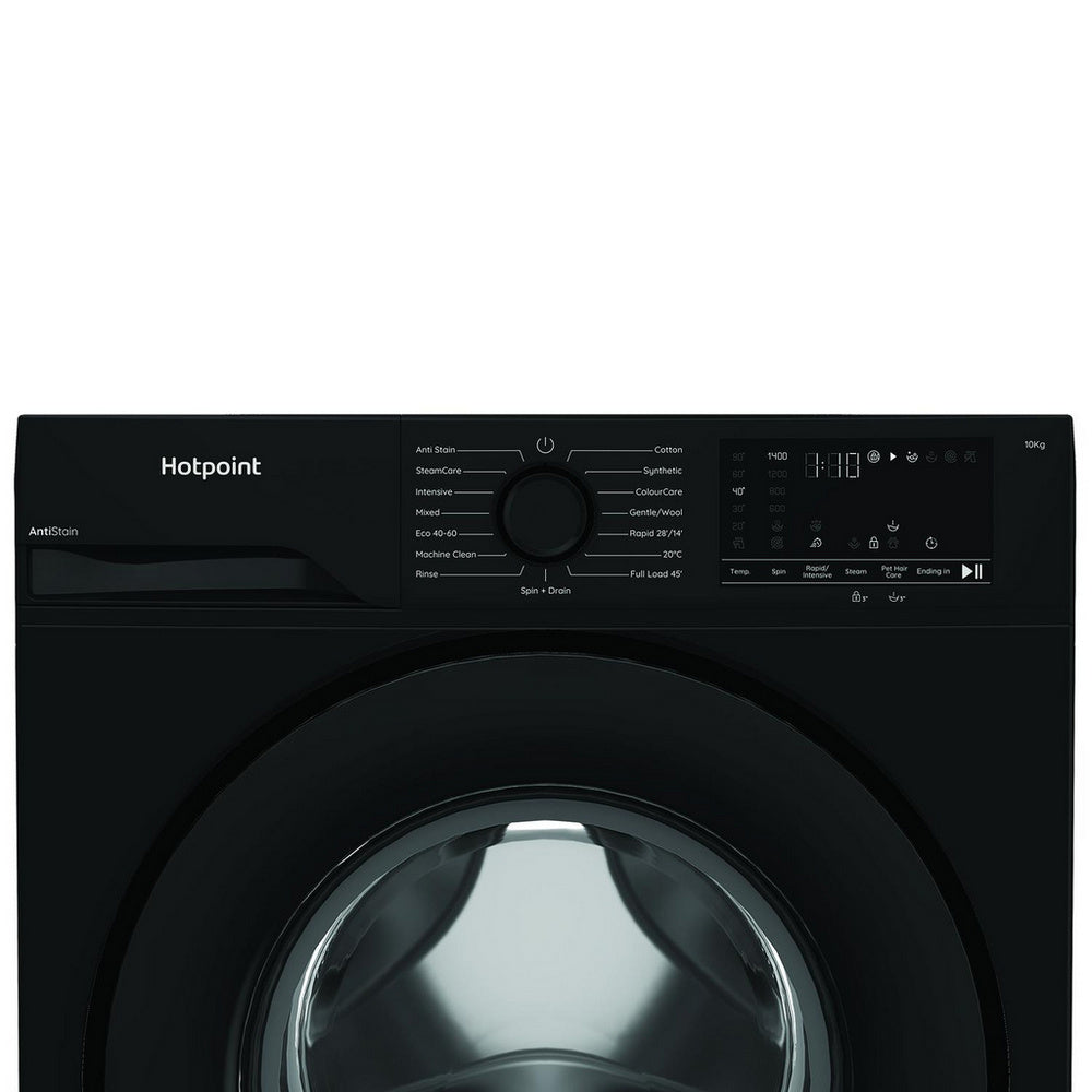Hotpoint H101BANTISTAINUK 10kg 1400 Spin Freestanding Front Loading Washing Machine Black
