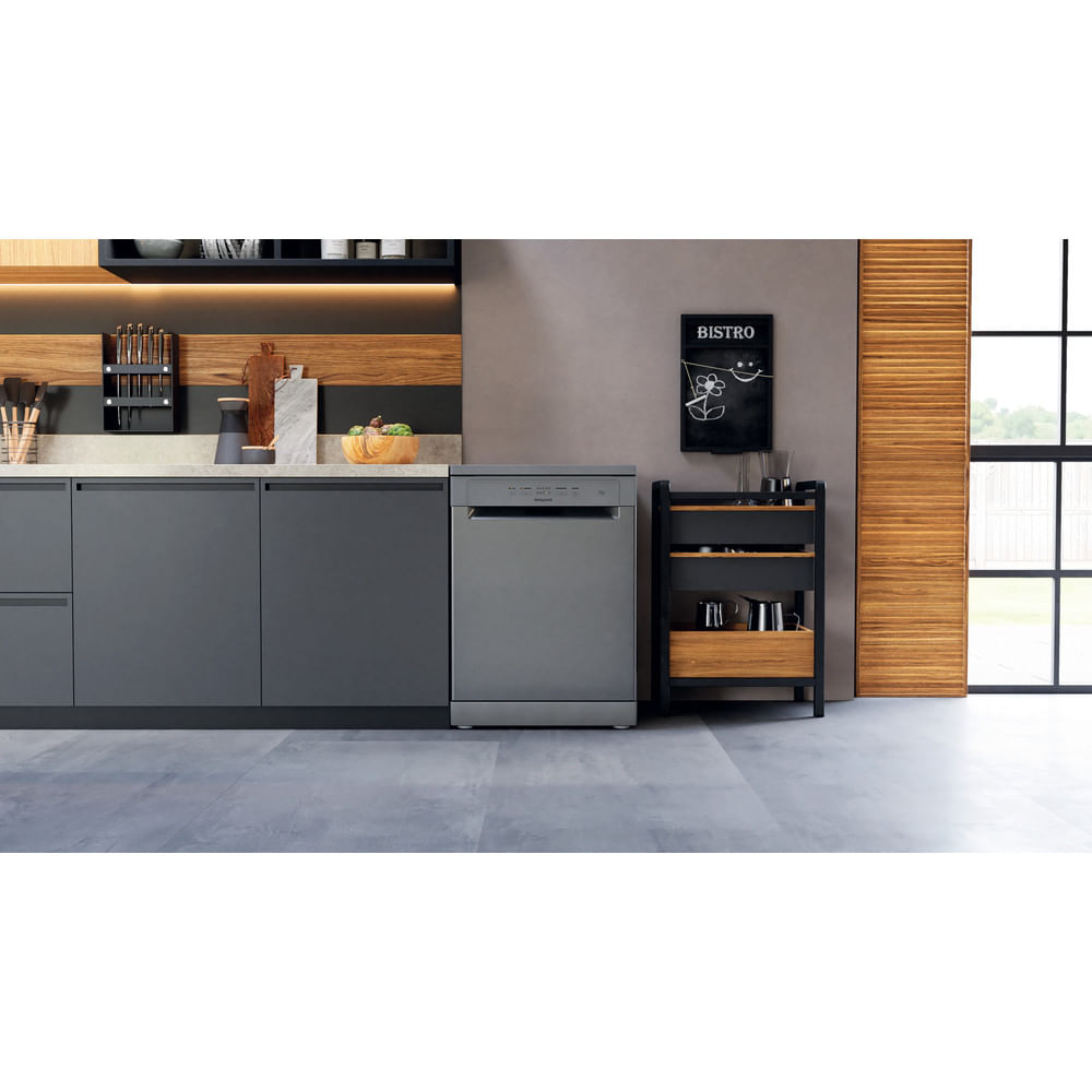 Hotpoint H2F HL626 X UK Freestanding Full Size Dishwasher 14 Place Settings with Rapid Wash Inox H2FHL626X