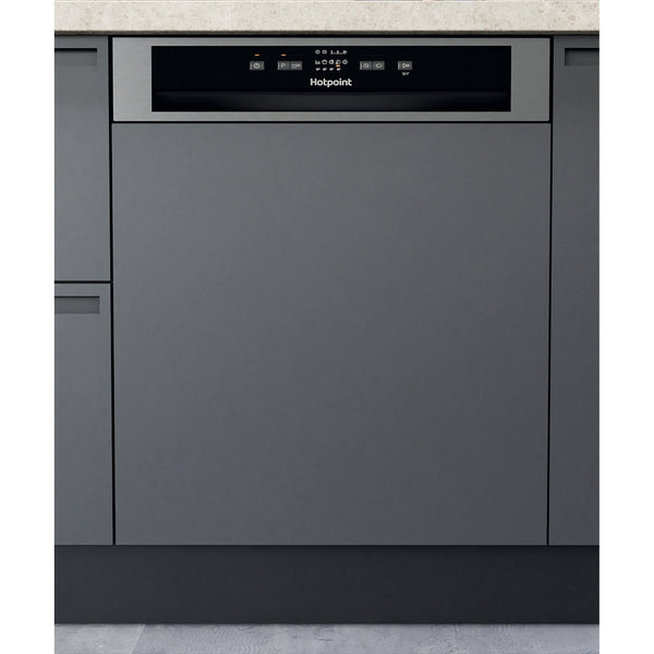 Hotpoint H3BL626XUK Semi-Integrated Dishwasher 14 Place Setting Inox