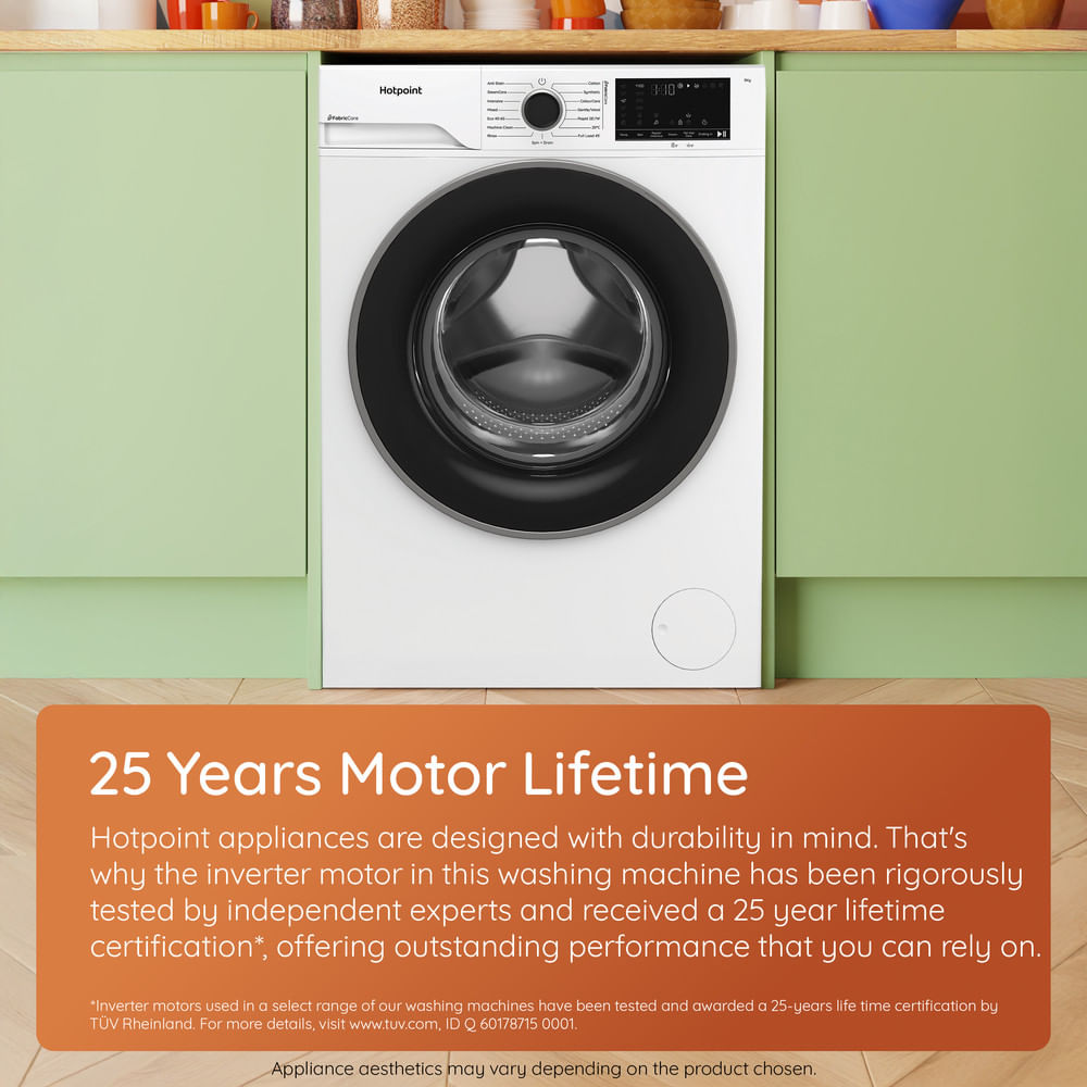 Hotpoint HB 103 CARE UK Freestanding 10kg 1400rpm Washing Machine with PetHairCare White HB103CAREUK