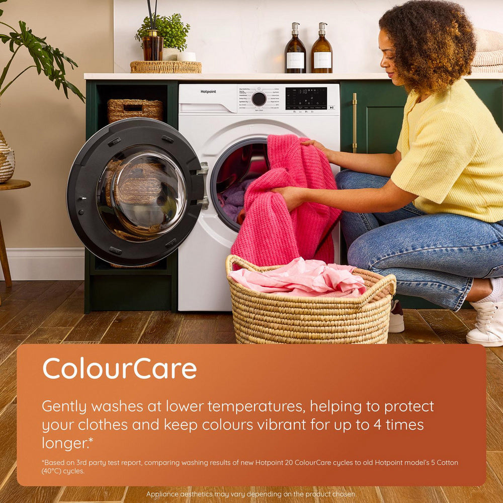 Hotpoint HBD8680GANTISTAINUK 8+6kg 1400 Spin Freestanding Washer Dryer Black