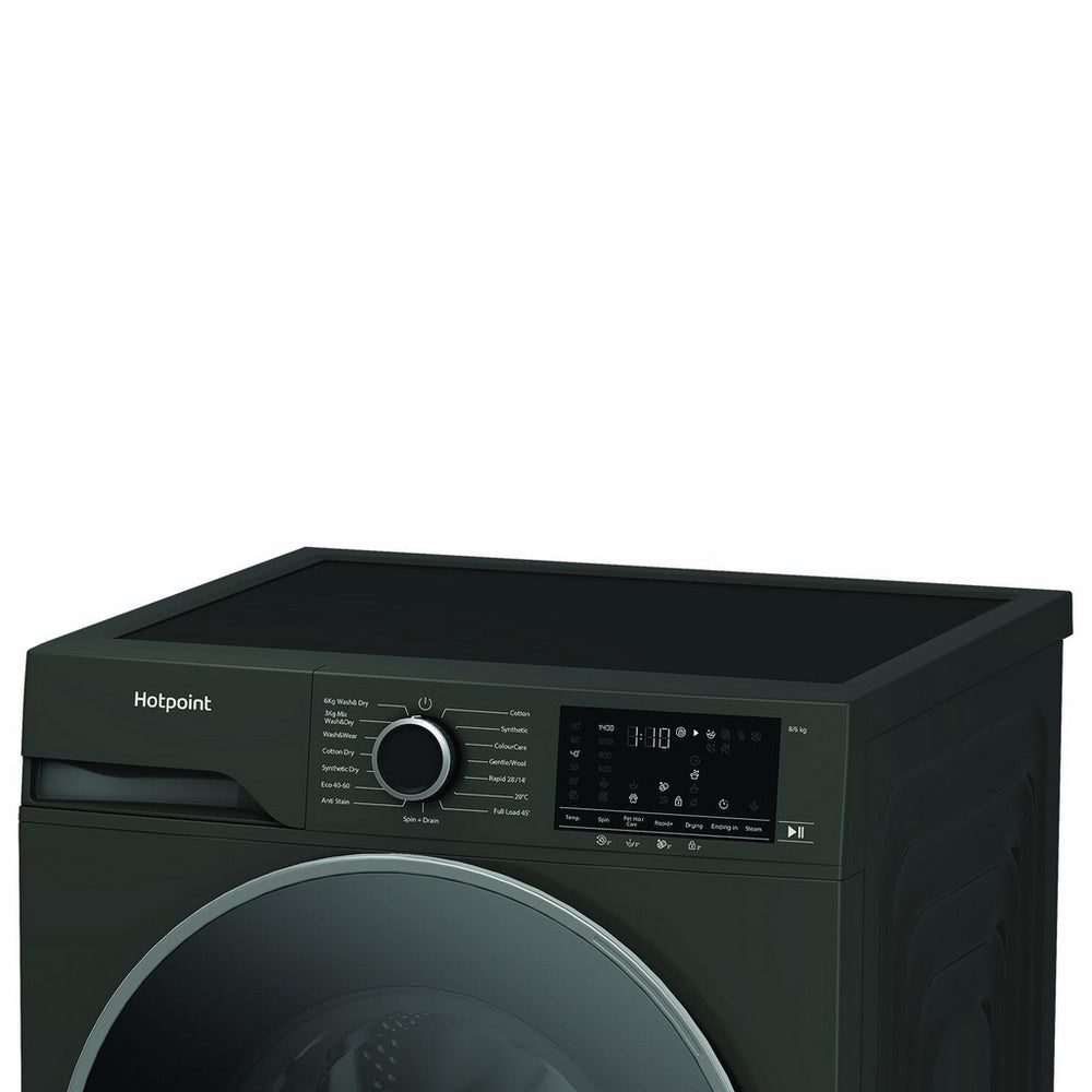 Hotpoint HBD8680GANTISTAINUK 8+6kg 1400 Spin Freestanding Washer Dryer Black