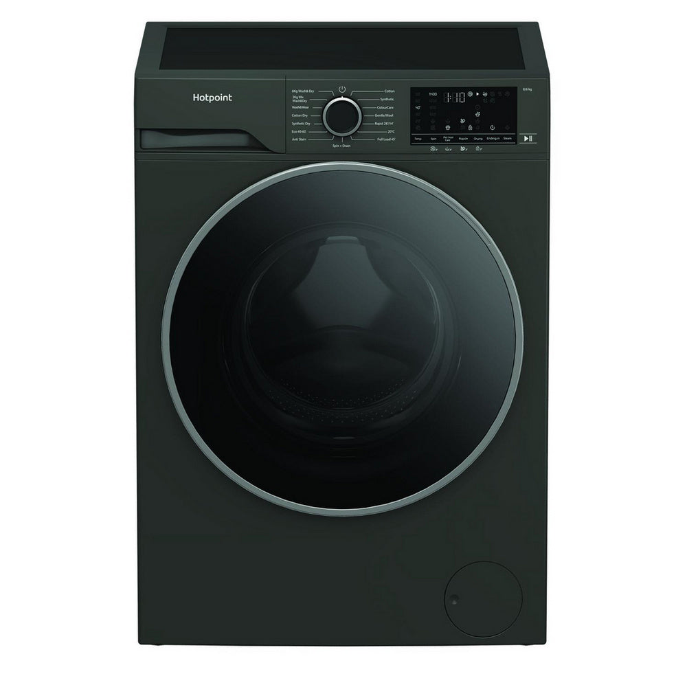 Hotpoint HBD8680GANTISTAINUK 8+6kg 1400 Spin Freestanding Washer Dryer Black