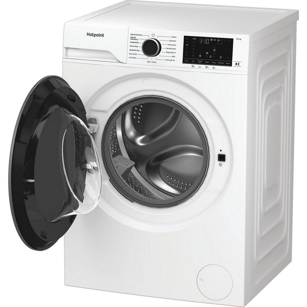 Hotpoint HBD9681ANTSTAIN 9+6kg 1400 Spin Freestanding Front Load Washer Dryer - White