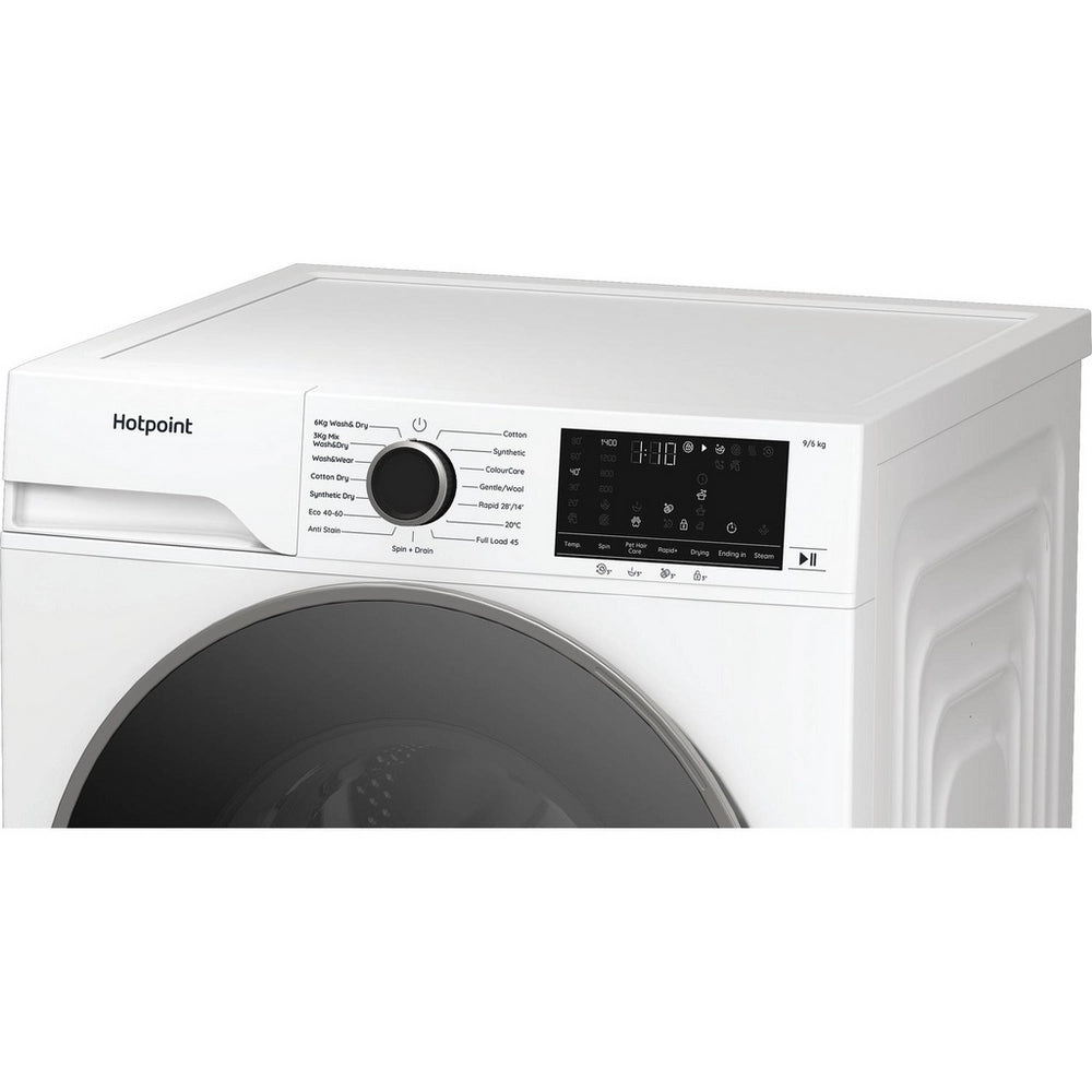 Hotpoint HBD9681ANTSTAIN 9+6kg 1400 Spin Freestanding Front Load Washer Dryer - White