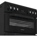 Hotpoint HDD6GDC2B1 60cm Dual Fuel Double Cooker with Glass Lid Black