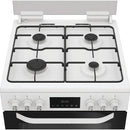 Hotpoint HDD6GDC2W 60cm Dual Fuel Double Cooker with Glass Lid White
