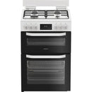 Hotpoint HDD6GDC2W 60cm Dual Fuel Double Cooker with Glass Lid White