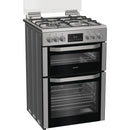 Hotpoint HDD6GDC2WX 60cm Dual Fuel Double Cooker with Glass Lid Stainless Steel