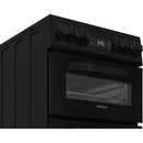 Hotpoint HDE5VDCB 50cm Electric Double Cooker with Ceramic Hob Black