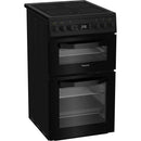 Hotpoint HDE5VDCB 50cm Electric Double Cooker with Ceramic Hob Black