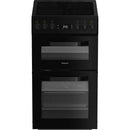 Hotpoint HDE5VDCB 50cm Electric Double Cooker with Ceramic Hob Black