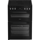 Hotpoint HDE6VDB1 Freestanding Electric Double Cooker With Ceramic Hob Black