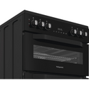 Hotpoint HDE6VDB1 Freestanding Electric Double Cooker With Ceramic Hob Black