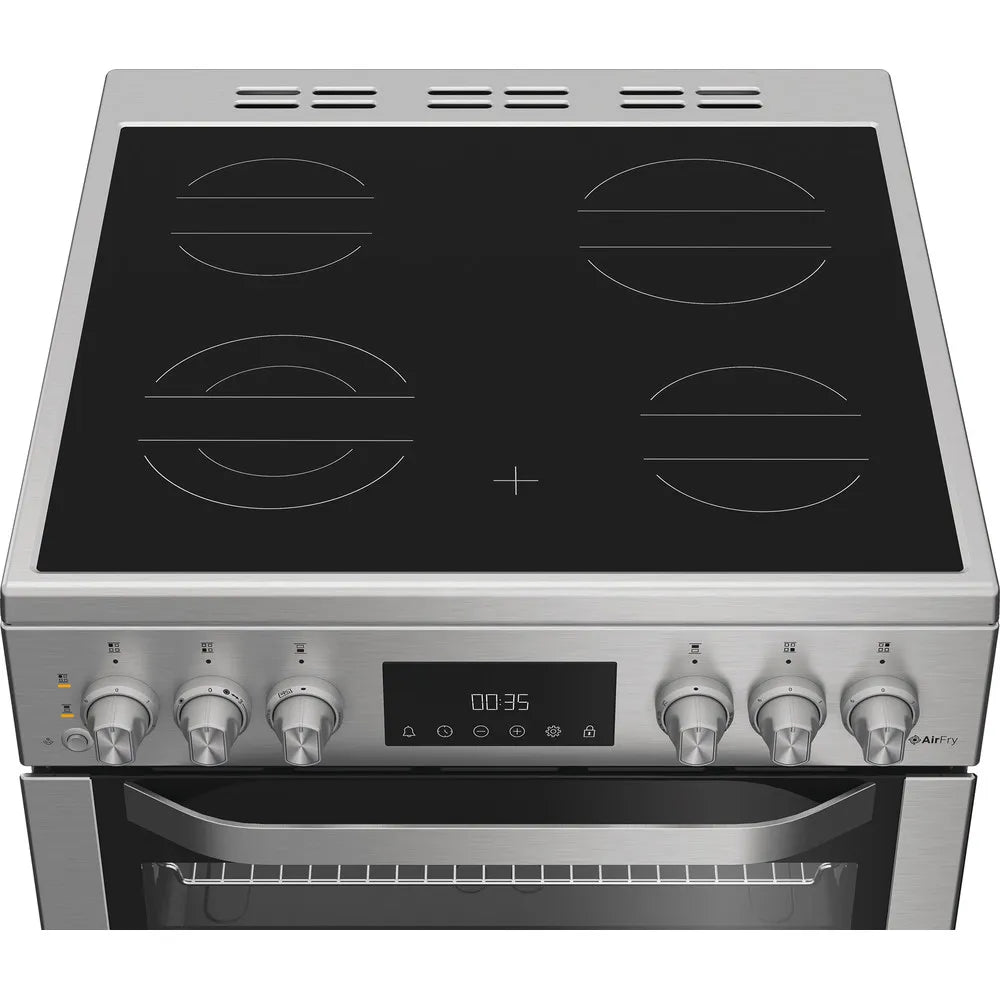 Hotpoint HDE6VDCASX 60cm Electric Double Cooker With Induction Hob and Air Fry Stainless Steel