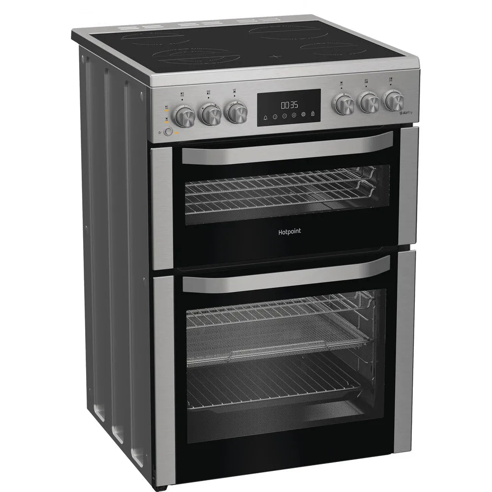 Hotpoint HDE6VDCASX 60cm Electric Double Cooker With Induction Hob and Air Fry Stainless Steel