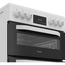 Hotpoint HDE6VDW 60cm Electric Double Cooker with Induction Hob White