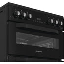 Hotpoint HDG6GDCB1 60cm Gas Double Cooker with Glass Lid Black