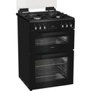 Hotpoint HDG6GDCB1 60cm Gas Double Cooker with Glass Lid Black