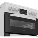 Hotpoint HDG6GDCW 60cm Freestanding Gas Double Cooker with Glass Lid White