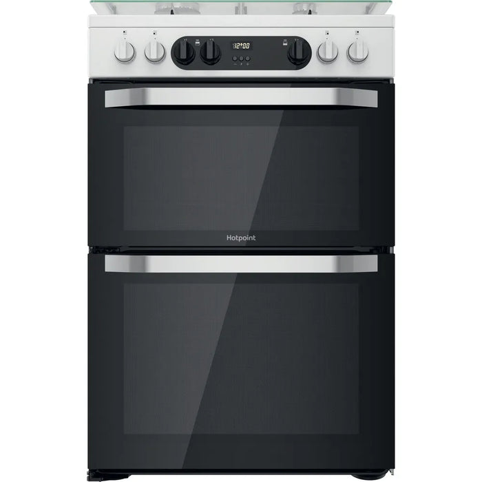 Hotpoint HDM67G9C2CW 60cm Dual Fuel Cooker with Double Oven White