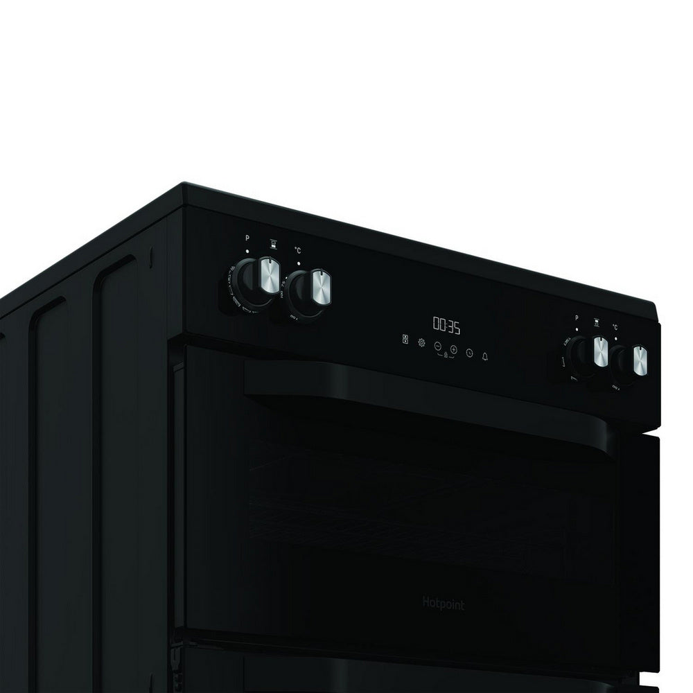 Hotpoint HDME6VDC2AB 60cm Double Oven Electric Cooker with Ceramic Hob Black