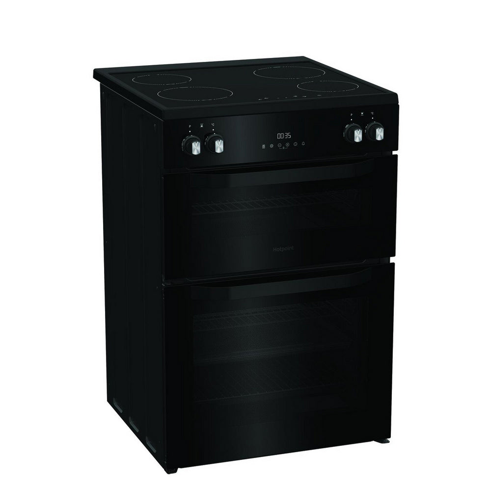 Hotpoint HDME6VDC2AB 60cm Double Oven Electric Cooker with Ceramic Hob Black