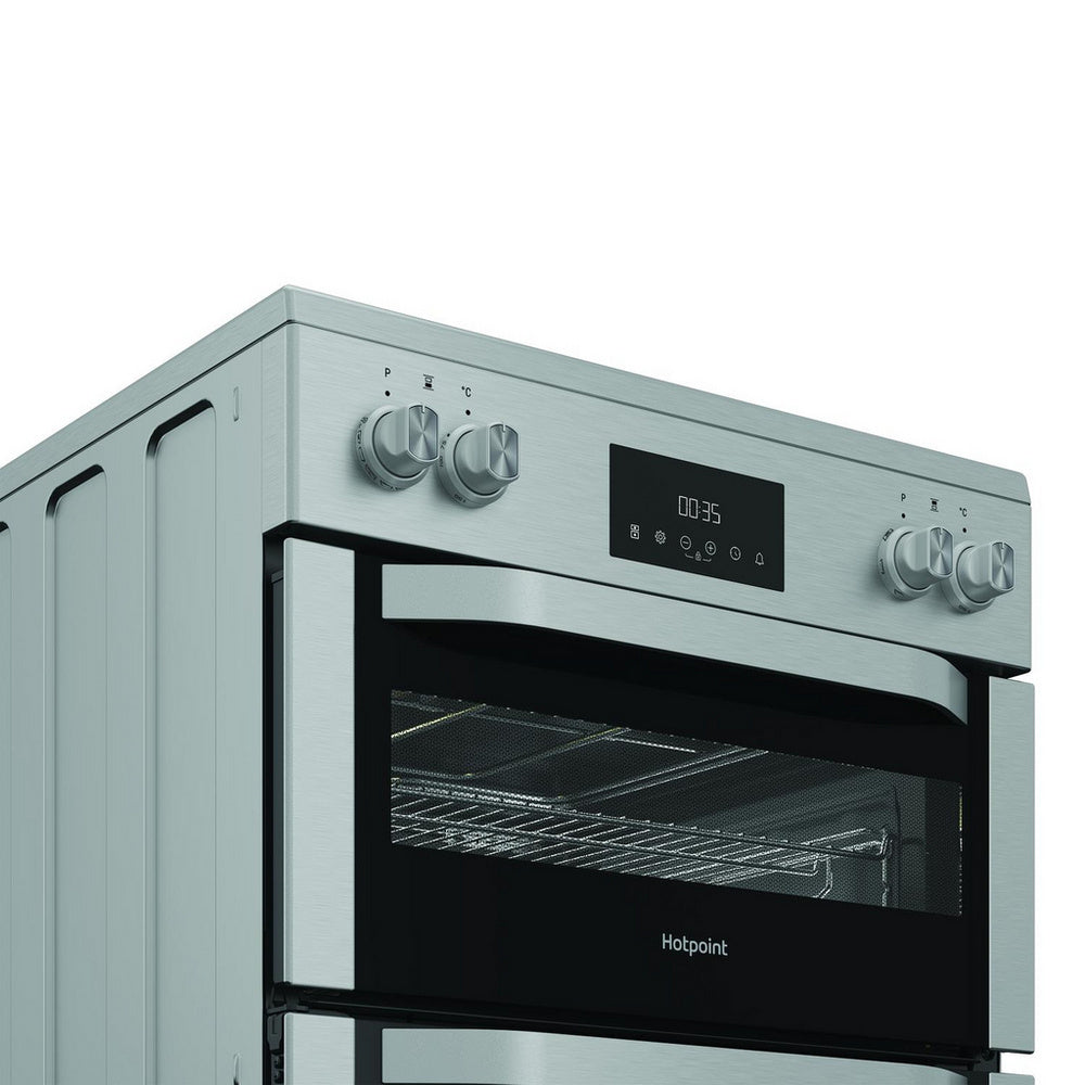 Hotpoint HDME6VDC2AX 60cm Double Oven Electric Cooker with Ceramic Hob Stainless Steel