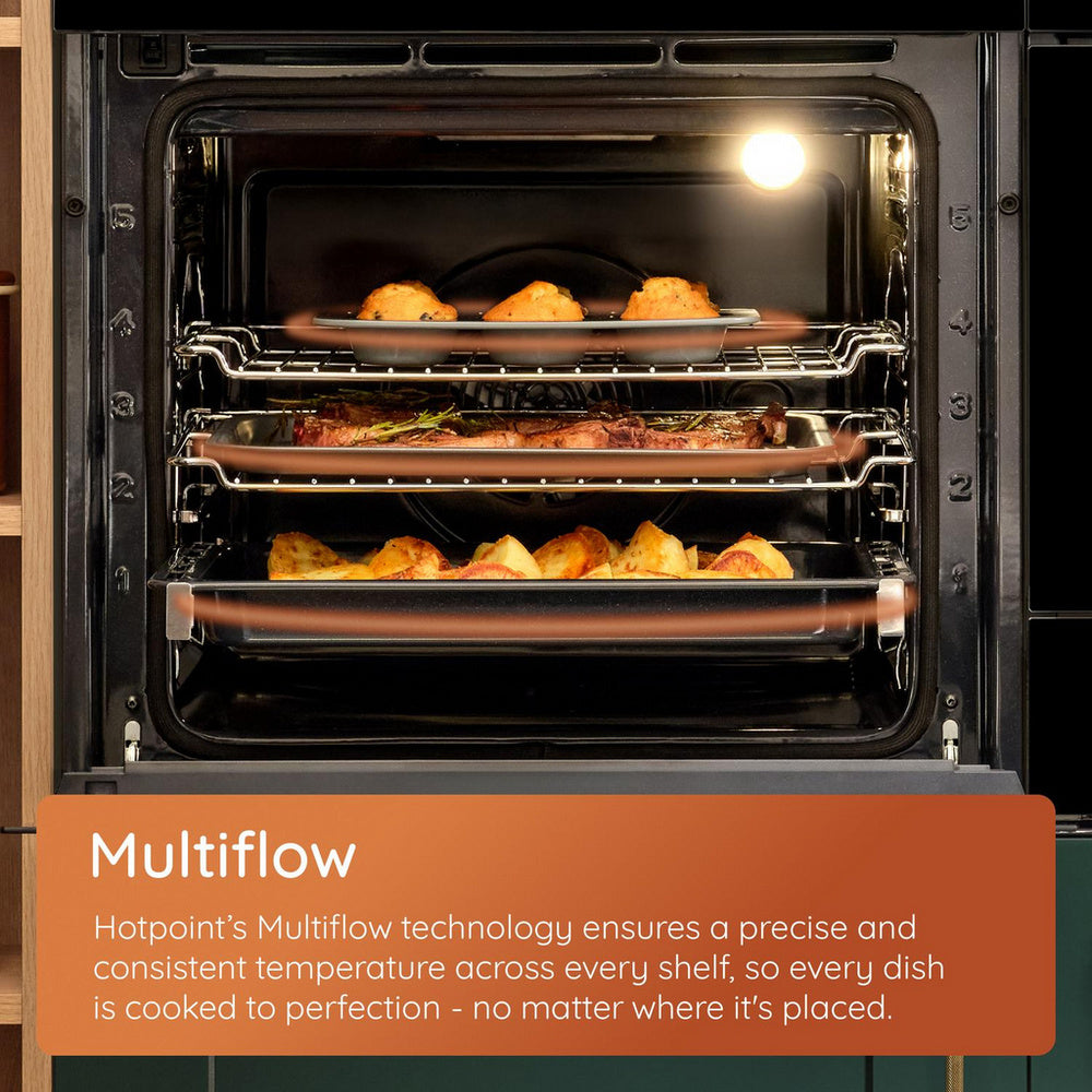 Hotpoint HO255HXUK Class 2 60cm Built-In Single Multifunction Oven with Multiflow Stainless Steel