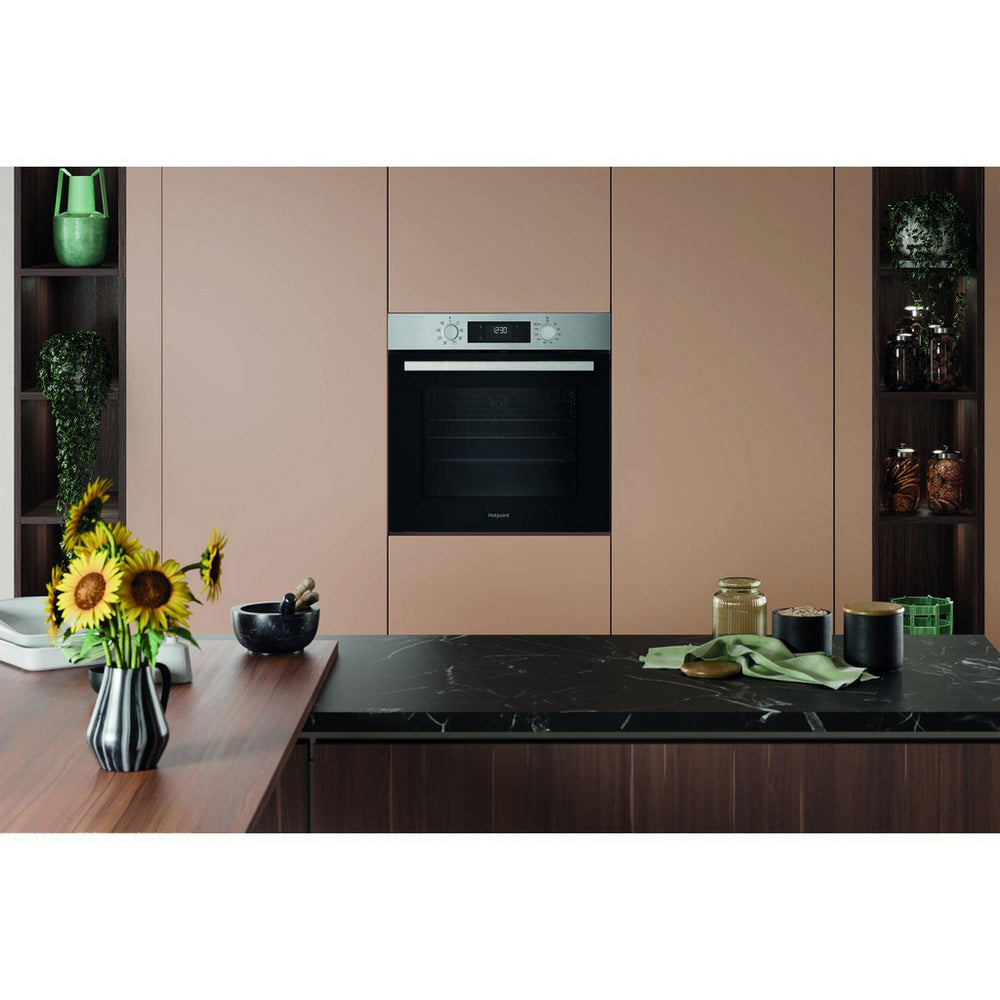 Hotpoint HO255HXUK Class 2 60cm Built-In Single Multifunction Oven with Multiflow Stainless Steel