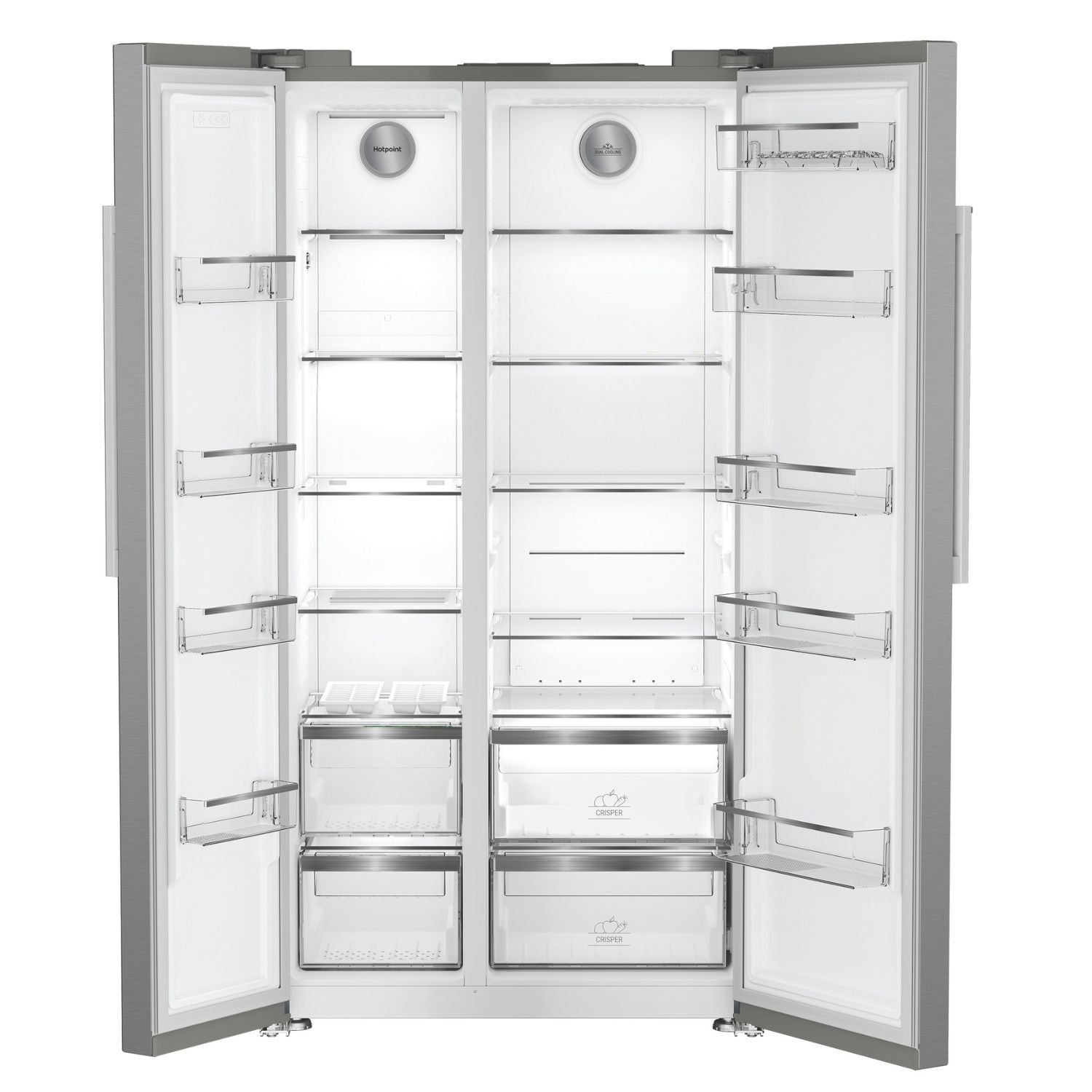Hotpoint HPG26592XP4UK Side By Side Dual No Frost American Fridge Freezer Silver