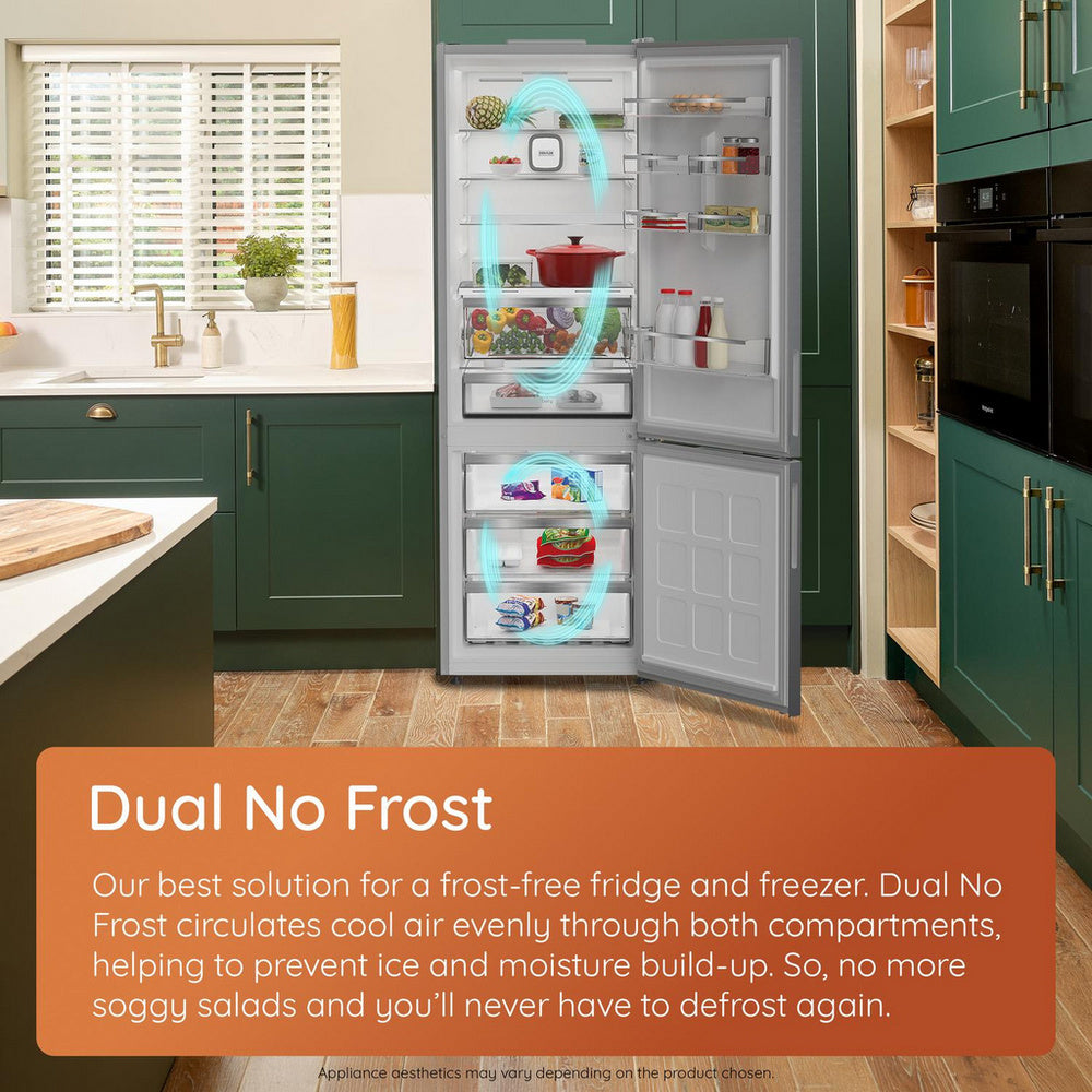 Hotpoint HPK26413XR6UKE Dual No Frost 70/30 Freestanding Fridge Freezer with VitalCare Black Steel