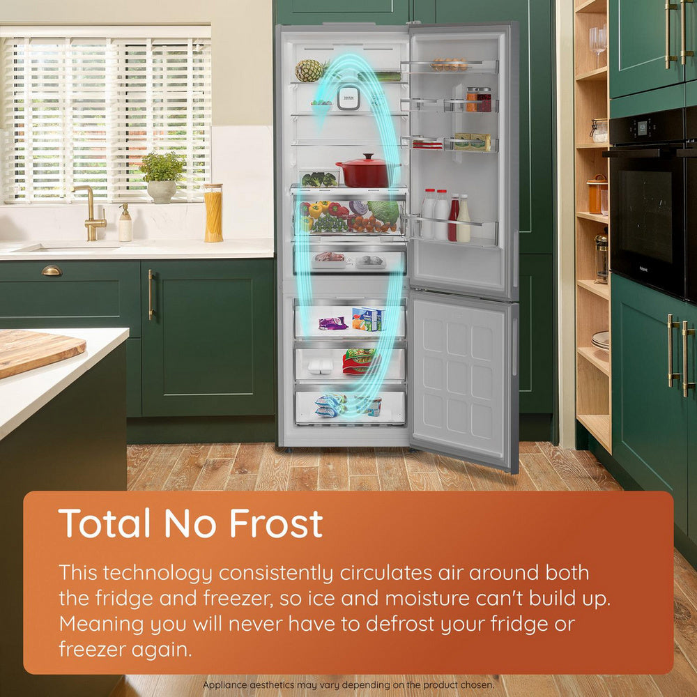 Hotpoint HPKF3241WXR4UK 50/50 Freestanding Total No Frost Fridge Freezer with VitalCare Black Steel