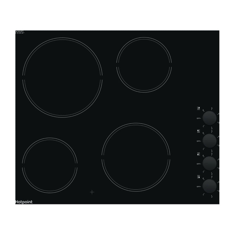 Hotpoint HR620RH 60cm 4 Zone Control Electric Ceramic Hob Black