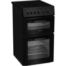 Hotpoint HTE5VCB Freestanding Electric Twin Cooker with Ceramic Hob Black