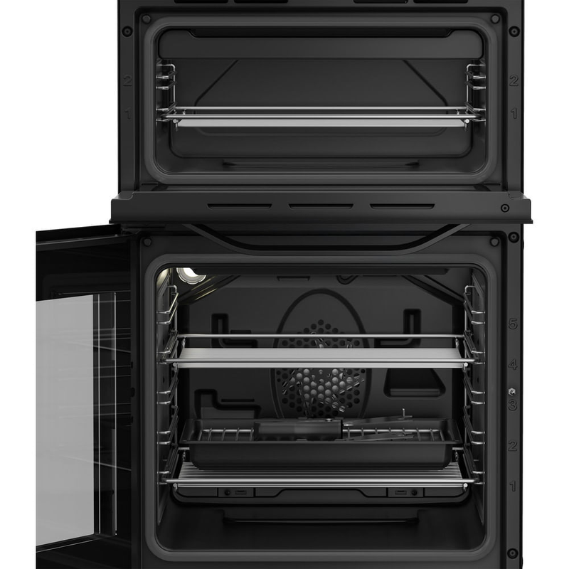 Hotpoint HTE5VCB Freestanding Electric Twin Cooker with Ceramic Hob Black