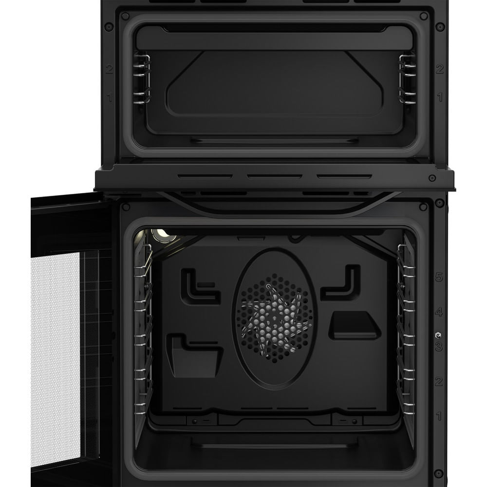 Hotpoint HTE5VCB Freestanding Electric Twin Cooker with Ceramic Hob Black