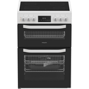 Hotpoint HTE6VDCW 60cm Electric Twin Cooker with Multiflow White