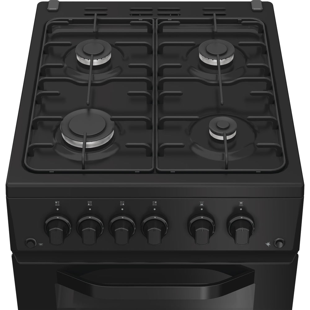 Hotpoint HTG5GCB Freestanding Gas Twin Cooker with Separate Grill Black