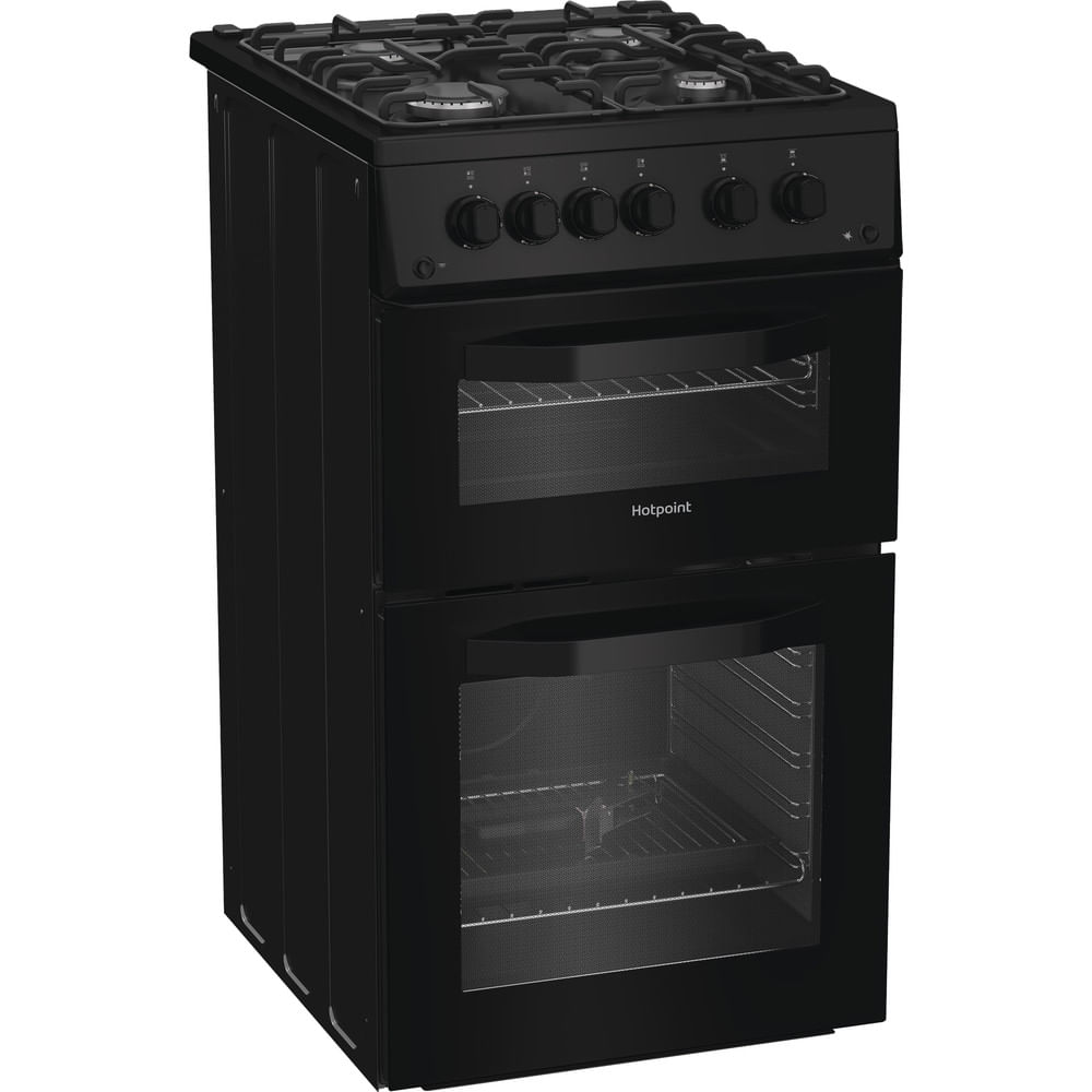 Hotpoint HTG5GCB Freestanding Gas Twin Cooker with Separate Grill Black