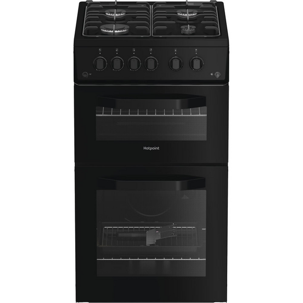 Hotpoint HTG5GCB Freestanding Gas Twin Cooker with Separate Grill Black