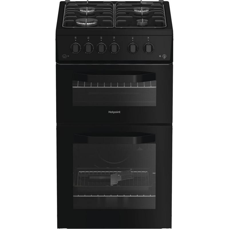 Hotpoint HTG5GCB Freestanding Gas Twin Cooker with Separate Grill Black