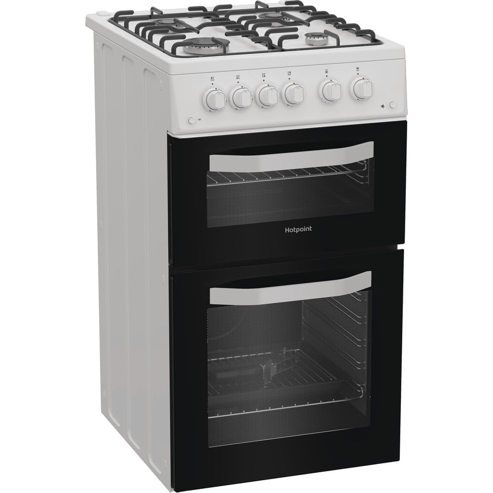 Hotpoint HTG5GCW Freestanding Gas Twin Cooker with Separate Grill White