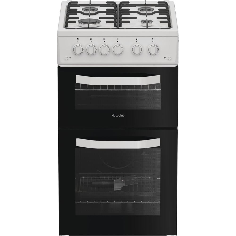 Hotpoint HTG5GCW Freestanding Gas Twin Cooker with Separate Grill White