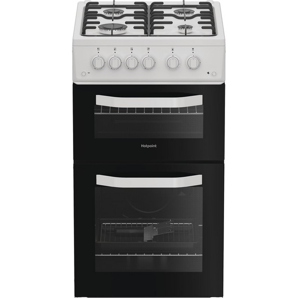Hotpoint HTG5GCW Freestanding Gas Twin Cooker with Separate Grill White