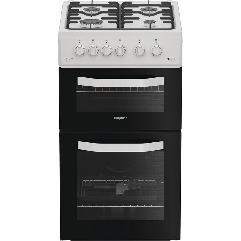Hotpoint HTG5GCW Freestanding Gas Twin Cooker with Separate Grill White