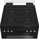 Hotpoint HTG6GDCB1 60cm Gas Twin Cooker with Glass Lid Black