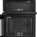Hotpoint HTG6GDCB1 60cm Gas Twin Cooker with Glass Lid Black