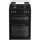 Hotpoint HTG6GDCB1 60cm Gas Twin Cooker with Glass Lid Black