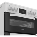 Hotpoint HTG6GDCW Freestanding Gas Twin Cooker with Glass Lid White